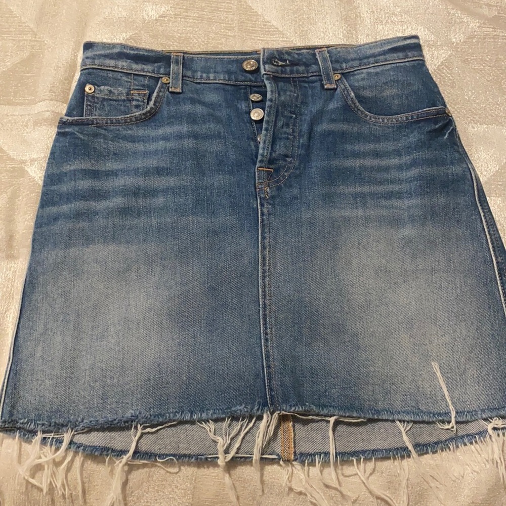 7 for all man kind denim mini skirt